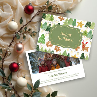 Cartes Pour Fêtes Annuelles Whimsical Charming Watercolor Christmas Desing