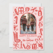 Cartes Pour Fêtes Annuelles Whimsical Christmas Cute Custom Arch 3 PHOTO (Devant)