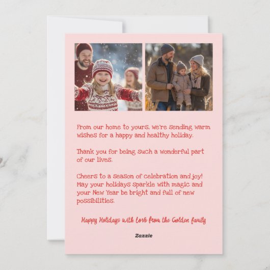 Cartes Pour Fêtes Annuelles Whimsical Christmas Cute Custom Arch 3 PHOTO (Dos)