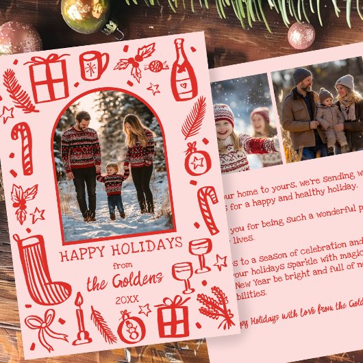 Cartes Pour Fêtes Annuelles Whimsical Christmas Cute Custom Arch 3 PHOTO