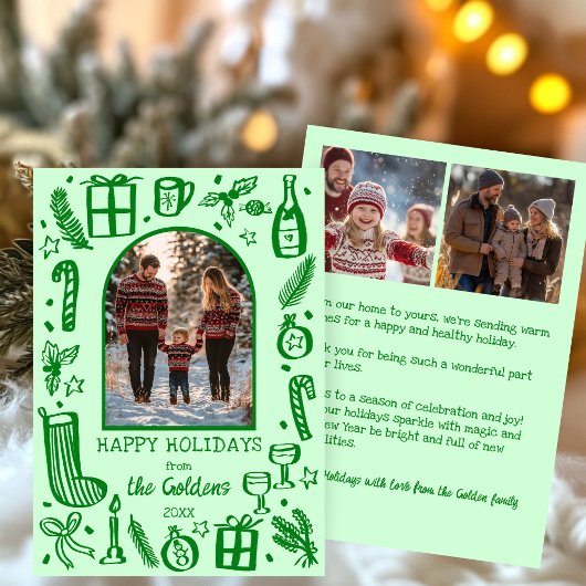 Cartes Pour Fêtes Annuelles Whimsical Christmas Cute Custom Arch 3 PHOTO