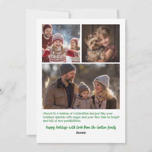 Cartes Pour Fêtes Annuelles Whimsical Christmas Cute Custom Arch 4 PHOTO (Dos)