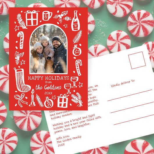 Cartes Pour Fêtes Annuelles Whimsical Christmas Cute Custom Arch PHOTO