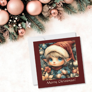 Cartes Pour Fêtes Annuelles Whimsical Christmas Elf personnalisable