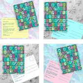 Cartes Pour Fêtes Annuelles Whimsical Christmas Grid Cute Custom