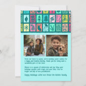 Cartes Pour Fêtes Annuelles Whimsical Christmas Grid Cute Custom 3 PHOTO (Dos)