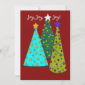 Cartes Pour Fêtes Annuelles Whimsical Christmas Trees Faux Felt Look (Devant)