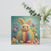 Cartes Pour Fêtes Annuelles Whimsical Cute Bunny Easter (Debout devant)