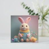 Cartes Pour Fêtes Annuelles Whimsical Cute Bunny Easter (Debout devant)