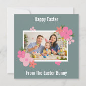 Cartes Pour Fêtes Annuelles Whimsical Cute Bunny Easter (Dos)