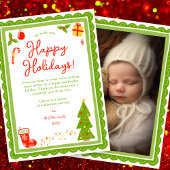 Cartes Pour Fêtes Annuelles Whimsical Cute Christmas CUSTOM PHOTO Scalloped