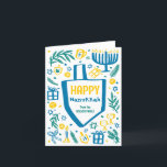 Cartes Pour Fêtes Annuelles Whimsical Cute Dreidel Menorah CUSTOM HANOUKKA<br><div class="desc">Carte de vacances idéale pour une carte de vacances amusante! L'art fait main pour vous ! ENTIÈREMENT PERSONNALISABLE ! Cliquez sur "Personnaliser" ci-dessus pour modifier le texte. Cliquez sur "modifier à l'aide de l'outil de conception" pour ajuster les polices, les couleurs et les placements. (voir aussi ma boutique pour d'autres...</div>
