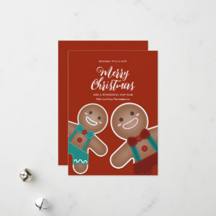 Cartes Pour Fêtes Annuelles Whimsical Cute Gingerbread Cookies Joyeux Noël