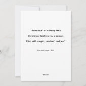 Cartes Pour Fêtes Annuelles Whimsical Elf Climbing Ladder to Tree (Dos)