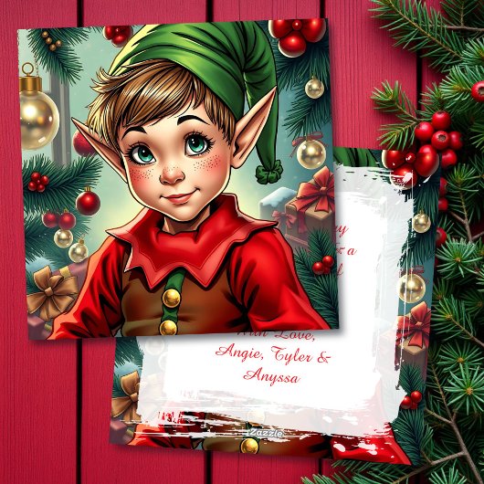 Cartes Pour Fêtes Annuelles Whimsical Elf | Personalized Christmas