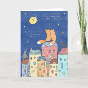 Cartes Pour Fêtes Annuelles Whimsical Fox Partenaires en amour