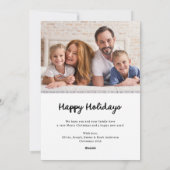 Cartes Pour Fêtes Annuelles Whimsical Frame and Bow | Photo Happy Holidays (Dos)