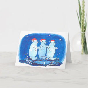 Cartes Pour Fêtes Annuelles Whimsical Funny Alaska Beluga Whale Christmas Card