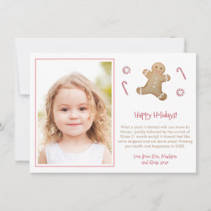 Cartes Pour Fêtes Annuelles Whimsical Gingerbread Man Little Girl Classroom