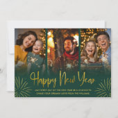 Cartes Pour Fêtes Annuelles Whimsical Gold Fireworks Happy New Year Photo (Devant)