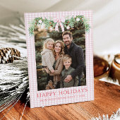 Cartes Pour Fêtes Annuelles Whimsical Grandmillenial Blue Bow Family Photo