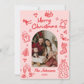 Cartes Pour Fêtes Annuelles Whimsical Hand Drawn Arch Photo Christmas (Devant)