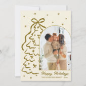 Cartes Pour Fêtes Annuelles Whimsical Hand-Drawn Christmas Tree Arch Photo (Devant)