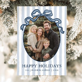 Cartes Pour Fêtes Annuelles Whimsical Hand Drawn Coquette Bow Family Photo