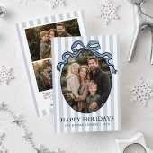 Cartes Pour Fêtes Annuelles Whimsical Hand Drawn Coquette Bow Family Photo