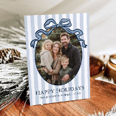 Cartes Pour Fêtes Annuelles Whimsical Hand Drawn Coquette Bow Family Photo