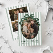 Cartes Pour Fêtes Annuelles Whimsical Hand Drawn Coquette Bow Family Photo