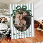 Cartes Pour Fêtes Annuelles Whimsical Hand Drawn Coquette Bow Family Photo