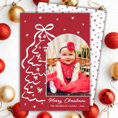 Cartes Pour Fêtes Annuelles Whimsical Hand-Drawn Red Christmas Tree Arch Photo