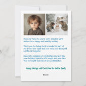 Cartes Pour Fêtes Annuelles Whimsical Hanukkah Cute Custom Arch 3 PHOTO (Dos)