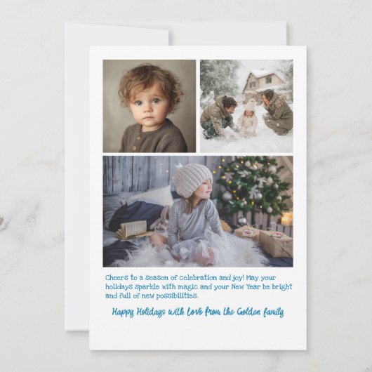 Cartes Pour Fêtes Annuelles Whimsical Hanukkah Cute Custom Arch 4 PHOTO (Dos)