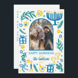 Cartes Pour Fêtes Annuelles Whimsical Hanukkah Cute Custom Arch PHOTO<br><div class="desc">Perfect cute card for a fun holiday greeting! Hand made art for you! Perfect for a winter, hanukkah, holiday party or other event. FULLY CUSTOMIZABLE! Click on “Personalize” above to edit the text on the front and back and add your own photos. Click "edit using design tool" to adjust the...</div>
