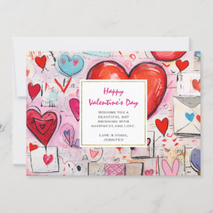 Cartes Pour Fêtes Annuelles Whimsical Hearts and Love Letters Valentine's Day