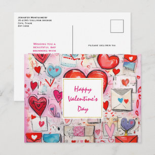 Cartes Pour Fêtes Annuelles Whimsical Hearts and Love Letters Valentine's Day