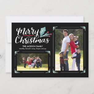 Cartes Pour Fêtes Annuelles Whimsical Holly 2 photos Noël