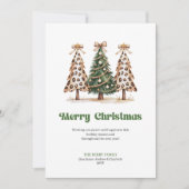 Cartes Pour Fêtes Annuelles Whimsical Leopard Pattern Watercolor Christmas (Devant)