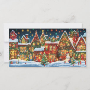 Cartes Pour Fêtes Annuelles Whimsical Lite Brite Art Christmas 3 Photo Collage