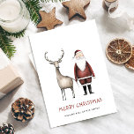 Cartes Pour Fêtes Annuelles Whimsical Minimal Santa Claus Christmas Corporate<br><div class="desc">Surprenez et apportez la joie à vos proches et rendez la fête inoubliable. Pour plus de personnalisation,  cliquez sur le lien "customiser plus" et utilisez notre outil de conception pour modifier ce modèle.</div>