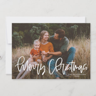 Cartes Pour Fêtes Annuelles Whimsical Modern Script Joyeux Noël Photo