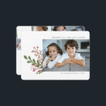 Cartes Pour Fêtes Annuelles Whimsical Modern Winter Green 3 Photo<br><div class="desc">Carte de Vacances moderne et festive avec une aquarelle peinte verdure botanique d'hiver avec 3 de nos photos préférées.</div>