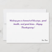 Cartes Pour Fêtes Annuelles Whimsical Mouse – Autumn Forest  (Dos)