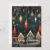 Cartes Pour Fêtes Annuelles Whimsical nostalgic Christmas scene card template (Devant)