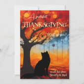 Cartes Pour Fêtes Annuelles Whimsical Purrfect Chat Thanksgiving (Devant)