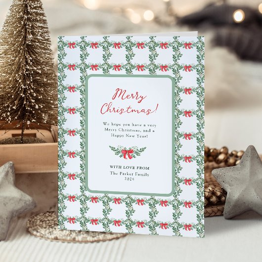 Cartes Pour Fêtes Annuelles Whimsical Retro Blanc | Joyeux Noël