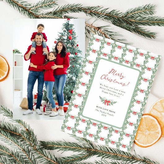 Cartes Pour Fêtes Annuelles Whimsical Retro Blanc | Joyeux Noël photo Retour