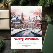 Cartes Pour Fêtes Annuelles Whimsical rustic Christmas scene bright city art